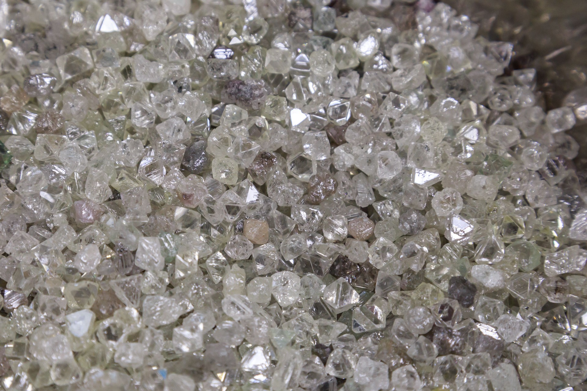 Assortment of beautiful rough diamonds.