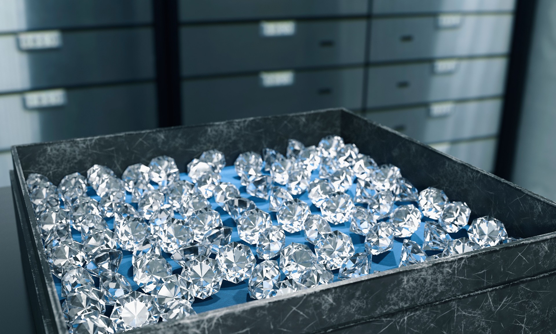 Diamonds in bank deposit box room